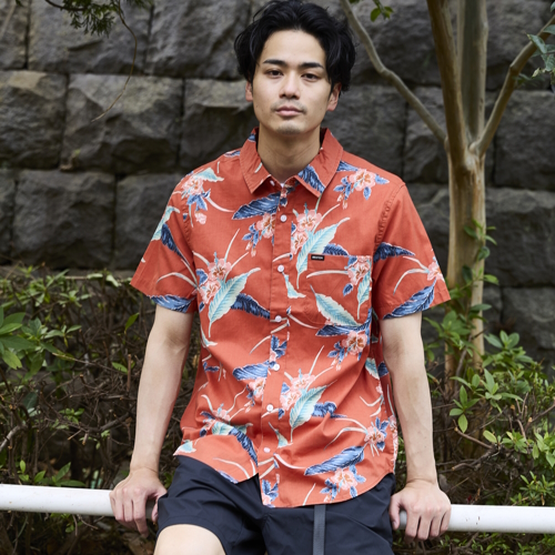 ブリクストン | CHARTER PRINT S/S WVN | シャツ | GO OUT Online  ｜アウトドアファッション・キャンプの総合通販サイト