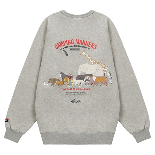 ナンガ | ECO HYBRID CAMPING MANNERS WILD ANIMALS SWEATSHIRT