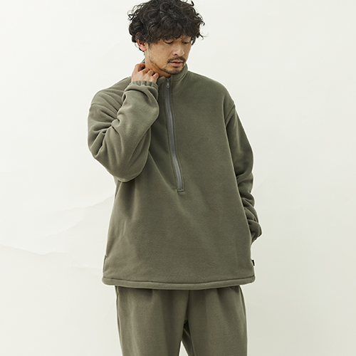 ファッティー | PHATEE FLEECE ZIP HENLEY | ボア・フリースジャケット 